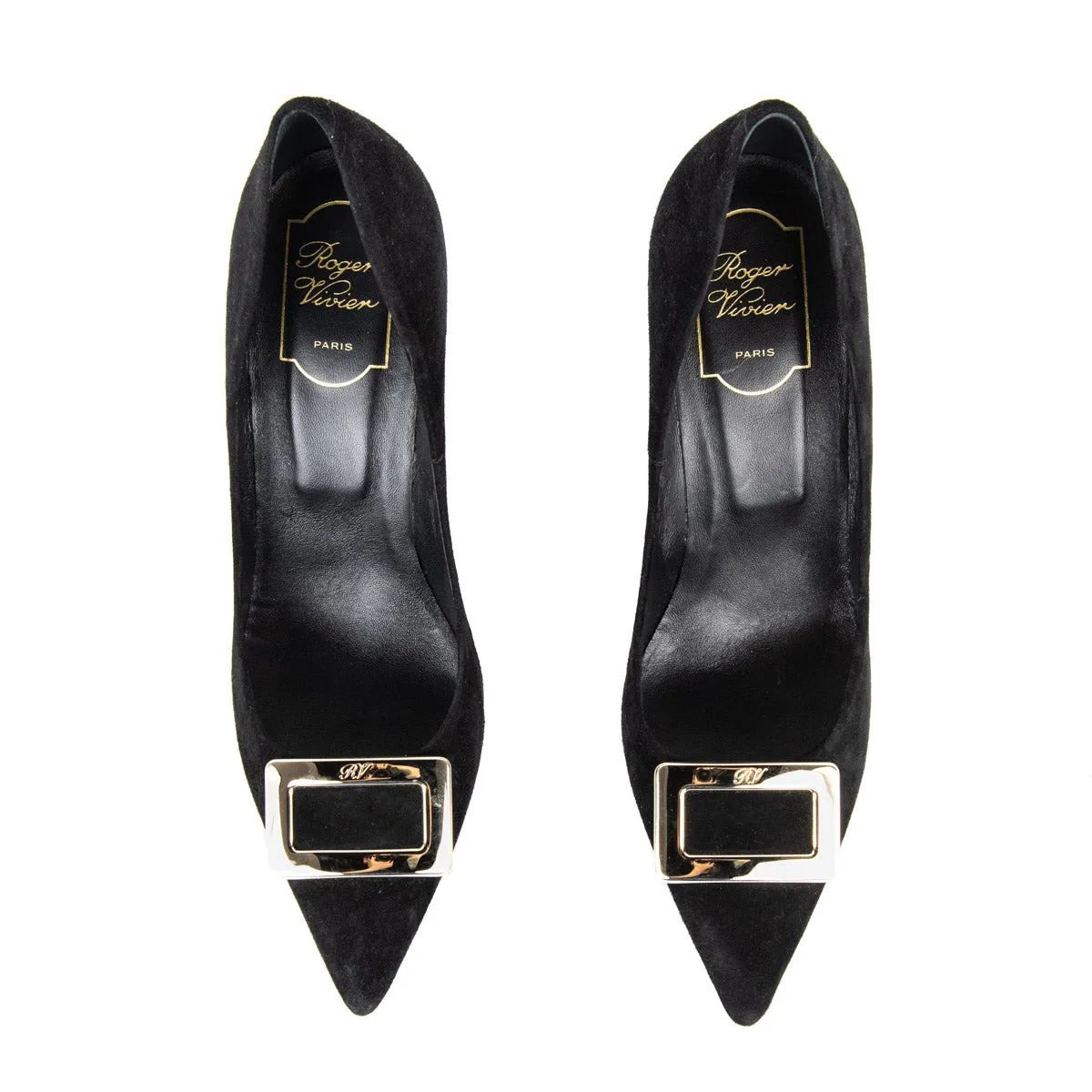 Roger Vivier Black Suede Pumps Size US 9 | EU 39