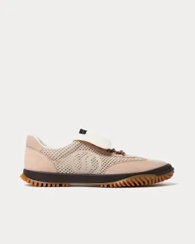 S-Wave Sport Mesh-Panelled Pink Beige Low Top Sneakers