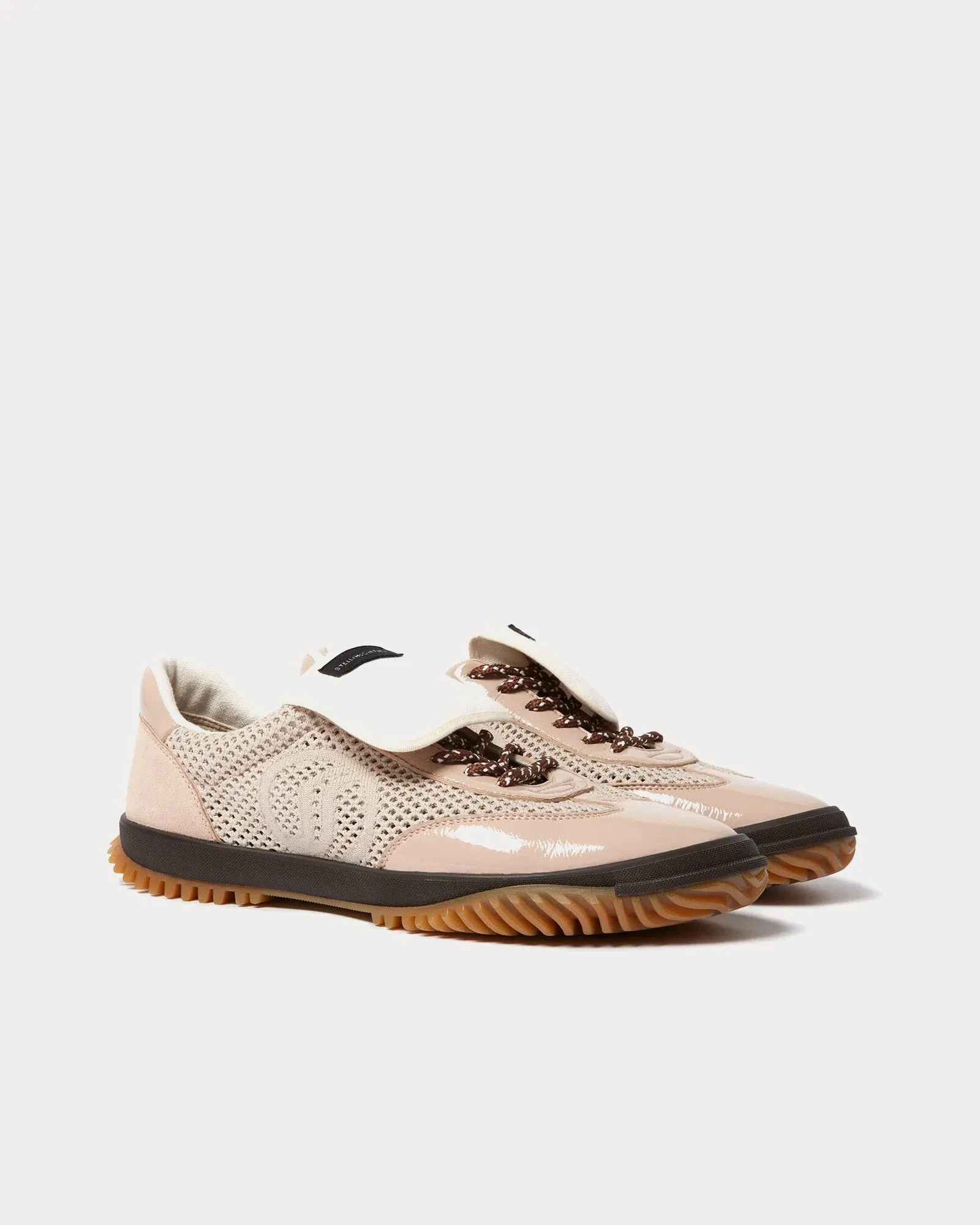 S-Wave Sport Mesh-Panelled Pink Beige Low Top Sneakers