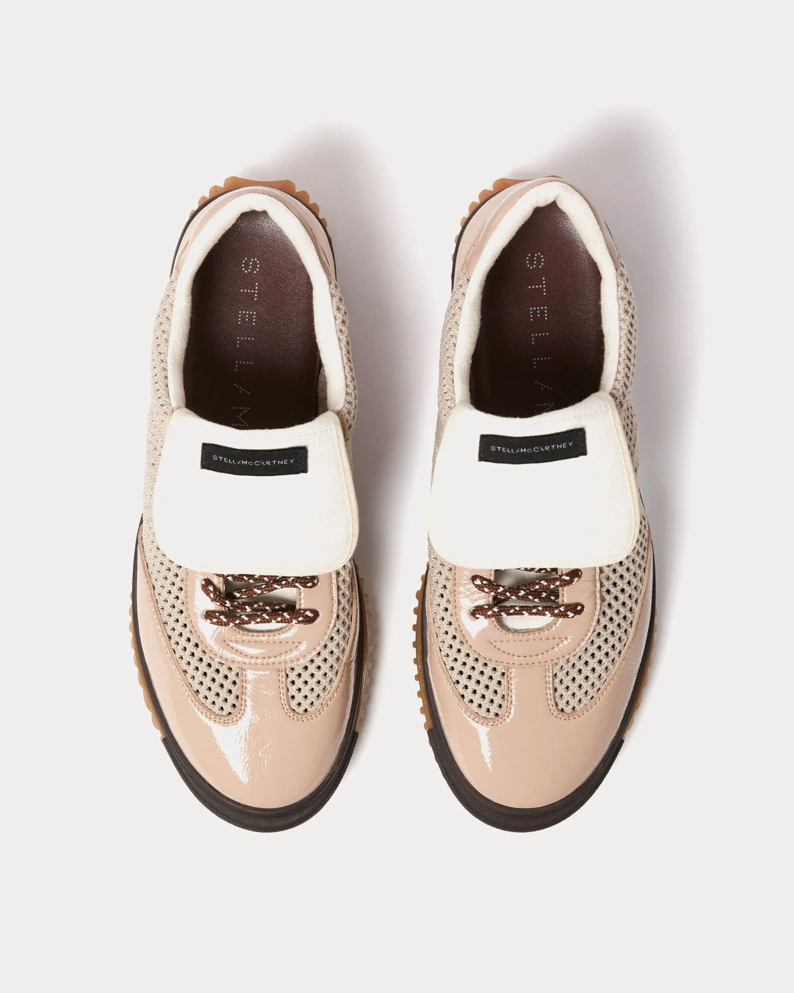 S-Wave Sport Mesh-Panelled Pink Beige Low Top Sneakers