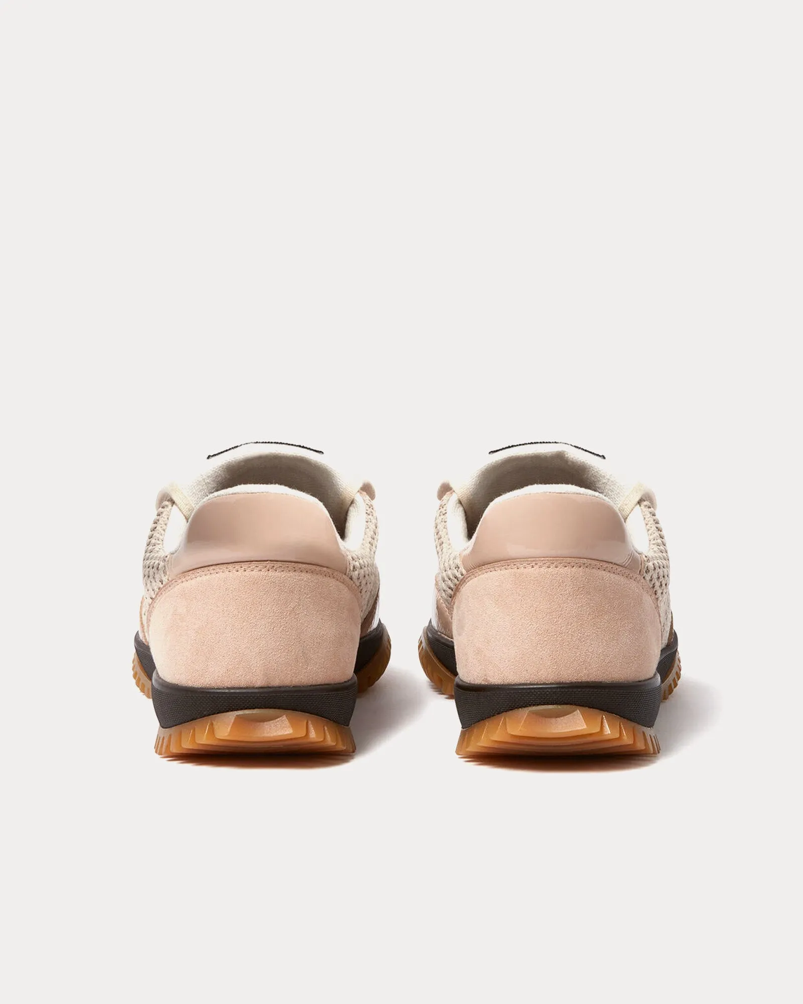 S-Wave Sport Mesh-Panelled Pink Beige Low Top Sneakers