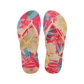Slim Floral Flip Flops