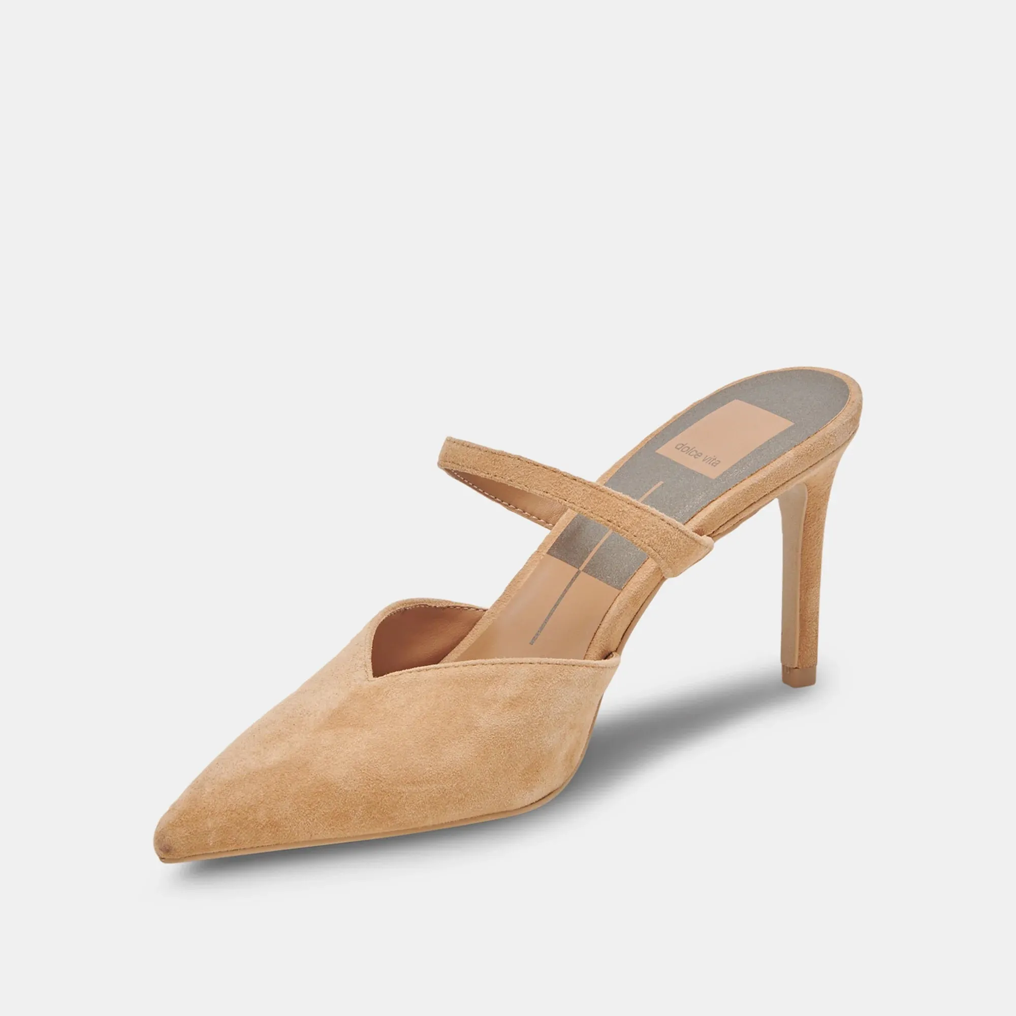 suede mule heel