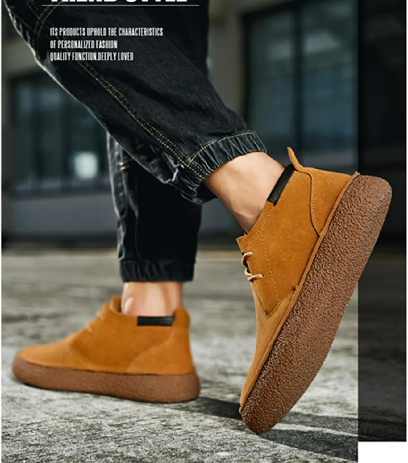 SywzX&xfybz Cow Suede Men's Casual Loafers Anti Slip Soft Soled Driving Shoes Men's Leather Shoes