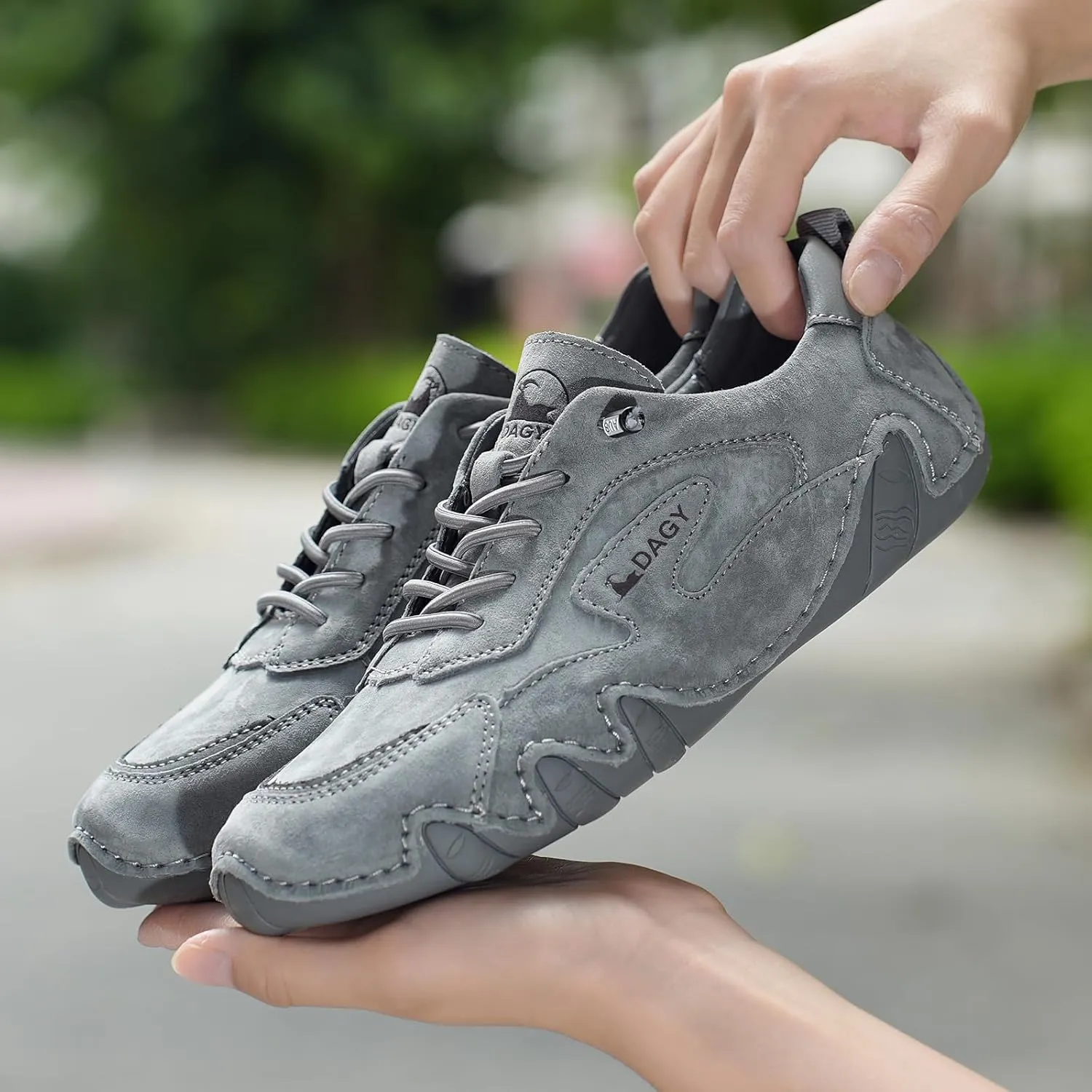 Women's Outdoor Classic Non Slip Drawstring Suede Trail Shoes for Hiking & Walking Casual Low Top Leather Waterproof Chukka Boots Loafers