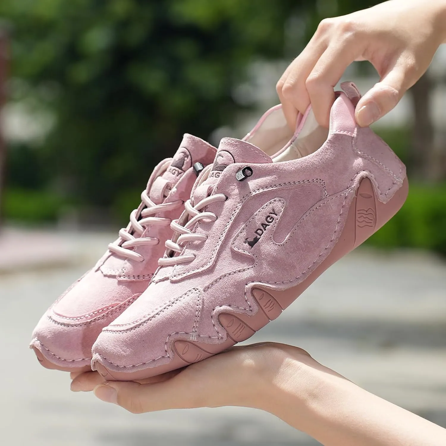 Women's Outdoor Classic Non Slip Drawstring Suede Trail Shoes for Hiking & Walking Casual Low Top Leather Waterproof Chukka Boots Loafers
