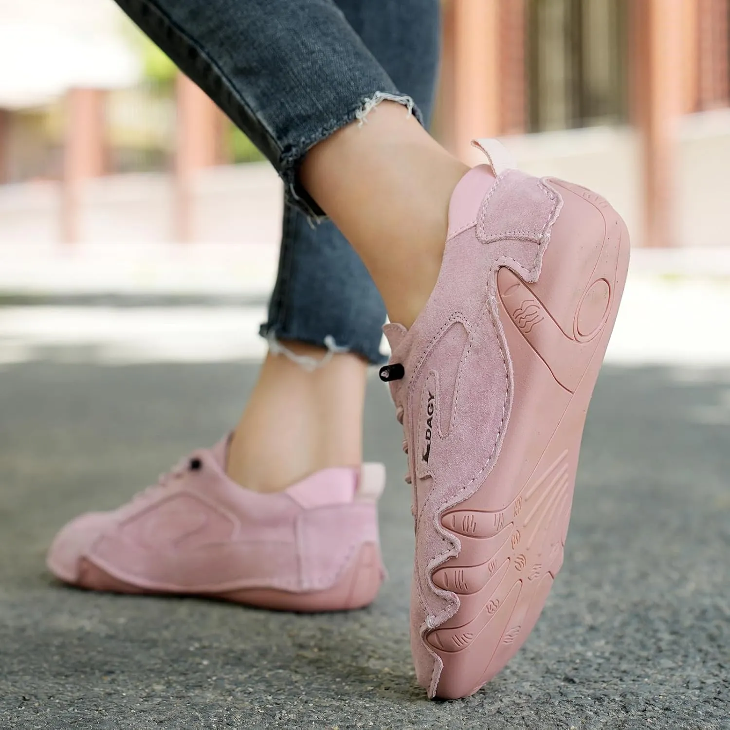 Women's Outdoor Classic Non Slip Drawstring Suede Trail Shoes for Hiking & Walking Casual Low Top Leather Waterproof Chukka Boots Loafers