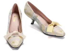 Yellow Regency Heels and Lolita Mules - Lolita Shoes with Bow