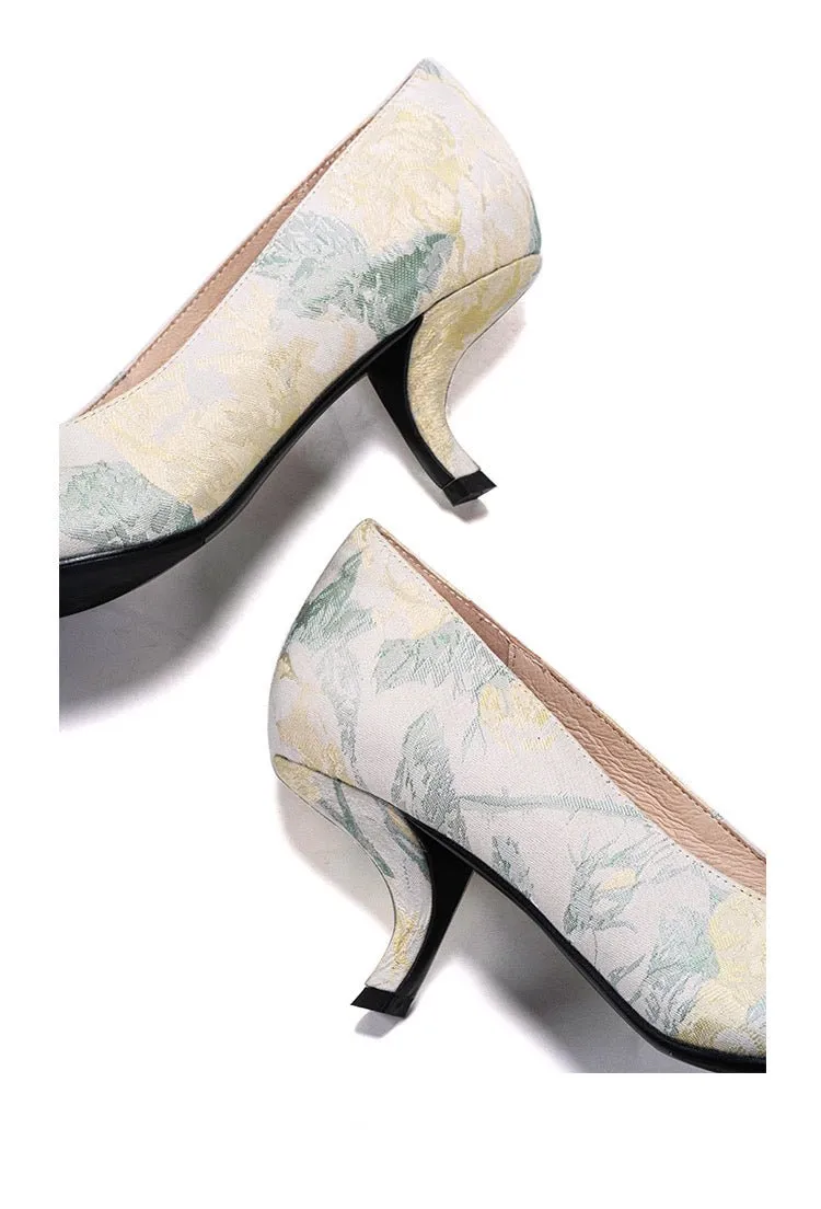 Yellow Regency Heels and Lolita Mules - Lolita Shoes with Bow